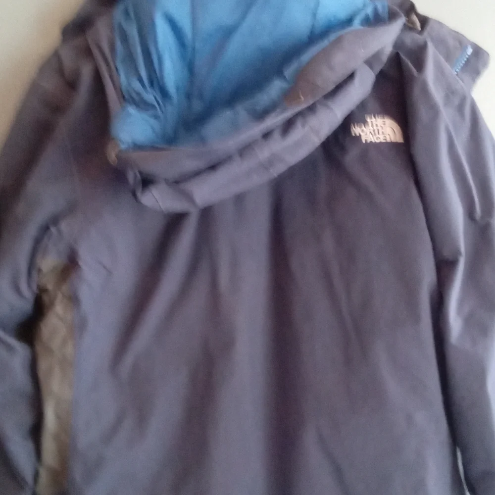 The North Face Mens Jacket Blue Brown Hooded Zip Up‎ Outdoor Casual Size Large